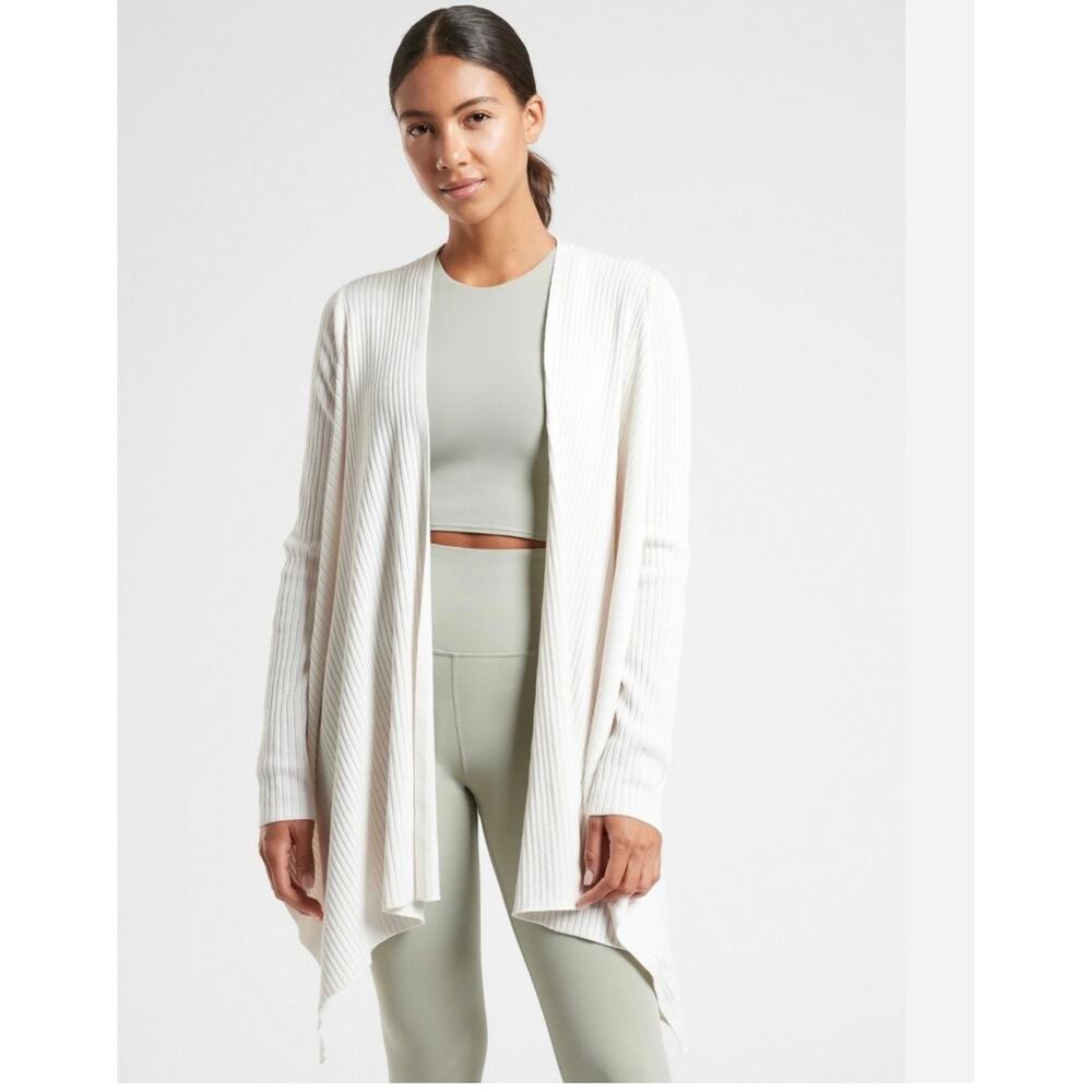 Athleta Solstice Wrap Merino Wool Blend Cream  Small